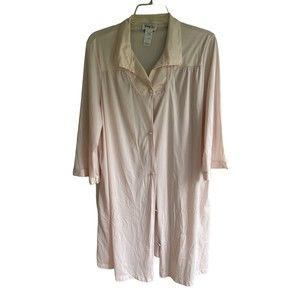Vintage Vanity Fair Button Down Satin Night Shirt Women's Large